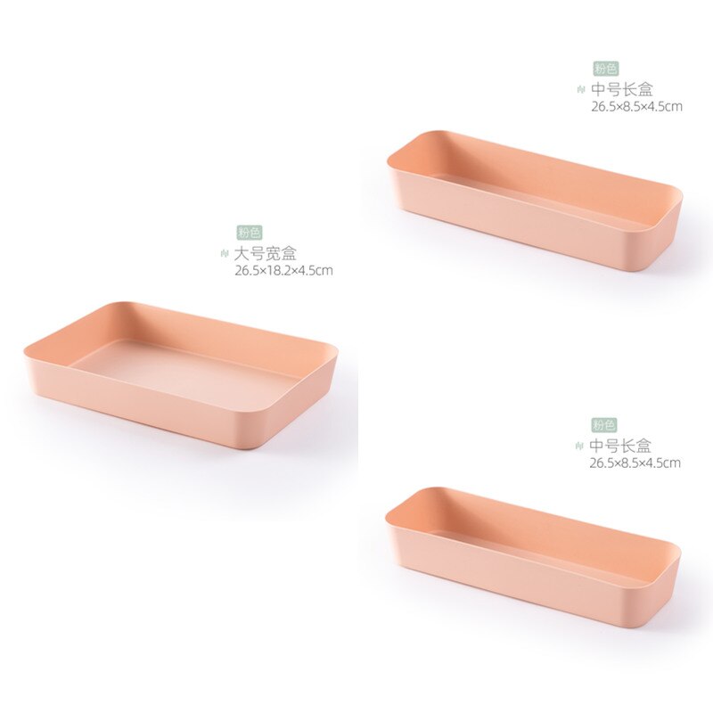 Drawer Organizer Tableware Cutlery Tray Organiser For The Drawers Dividers Plastic Storage Boxes For Kitchen: 1L and 2M Pink