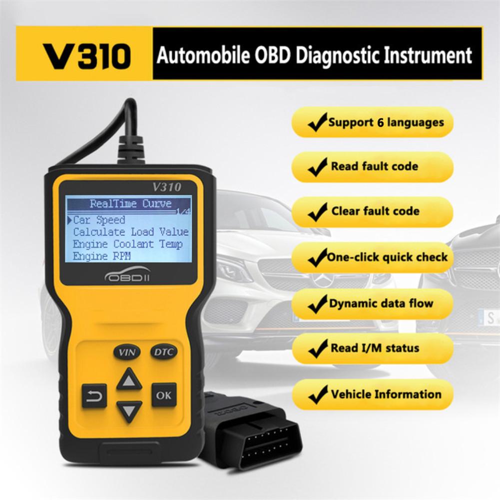 V310 Obd Code Reader OBD2 Scanner Auto Check Engine Fault Diagnostic Tool Automotive Scanner Multi Taal Live Data Lezen Vin: Default Title