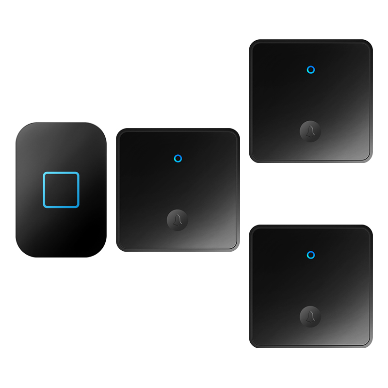 CACAZI Self-powered Wireless Doorbell Waterproof Battery-Free Button Intelligent Door Bell Sets Home Welcome Outdoor EU US UK: green / EU