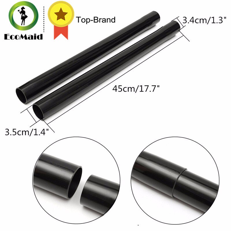 2pcs 45cm Plastic Black Vacuum Extension Wand Tube Wet Dry Vacuum Cleaner Floor Accessory Tool