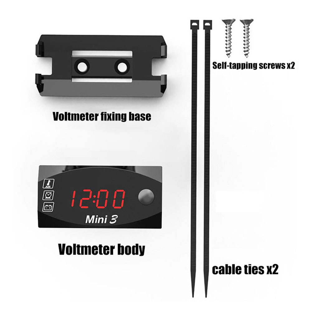 12V Moto Temperatur Uhr wasserdicht 3 in 1 Motorrad elektronische Uhr Thermometer Voltmeter Digital anzeige Universal- uhr
