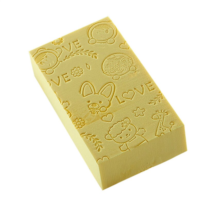 Éponge de bain Ultra douce pour bébé, accessoire de bain exfoliant pour enfant, en coton, à friction, boule de douche: YELLOW