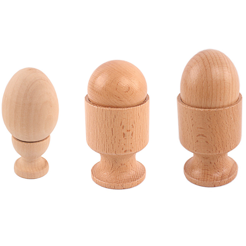 Montessorimaterial för spädbarn, 3d- objekts passande övningsleksaker, äggkopp, bollkopp, träleksak, 8-12 månaders babyhänder och fötter
