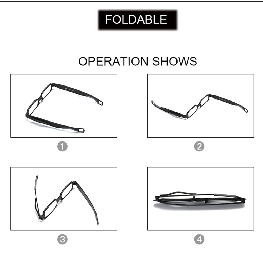 Ienjoy lesebriller tr briller for menn kvinner briller herre lesebriller sammenleggbare med etui  +1.0 +1.5 +2.0 +2.5 +3.0
