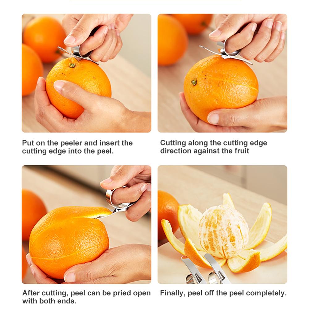 Rvs Oranje Dunschiller Citroen Grapefruit Citrus Fruit Schil Gadgets Remover Ring Gereedschap Keuken Accessoires
