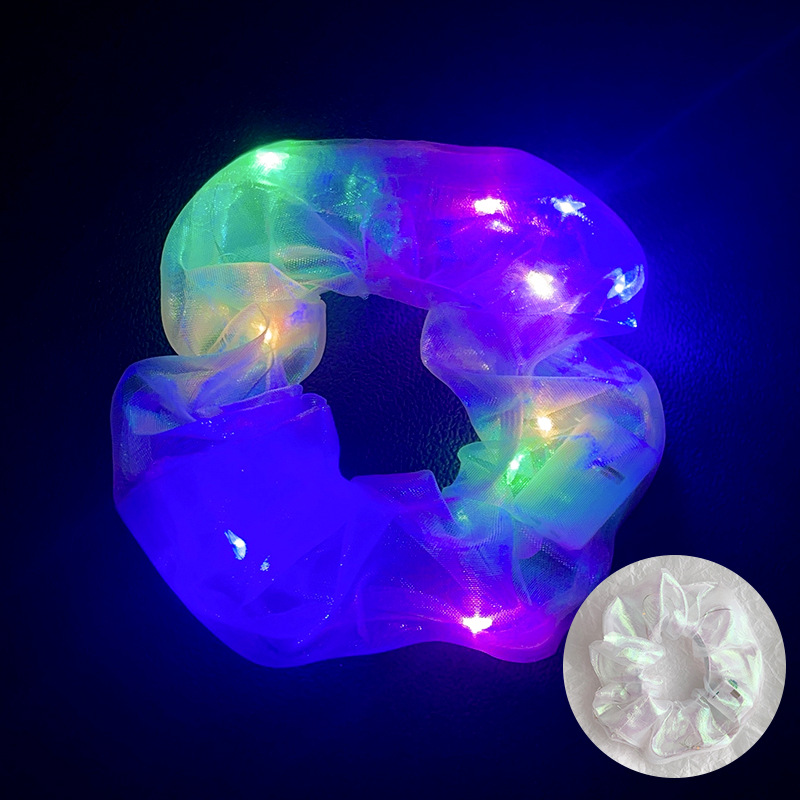10Pcs LED Light Hair Scrunchies Light Up Scrunchies Elastic Glow Hairbands Hair Scrunchies Glow Mermaid Party favors Supplies: Dark Khaki