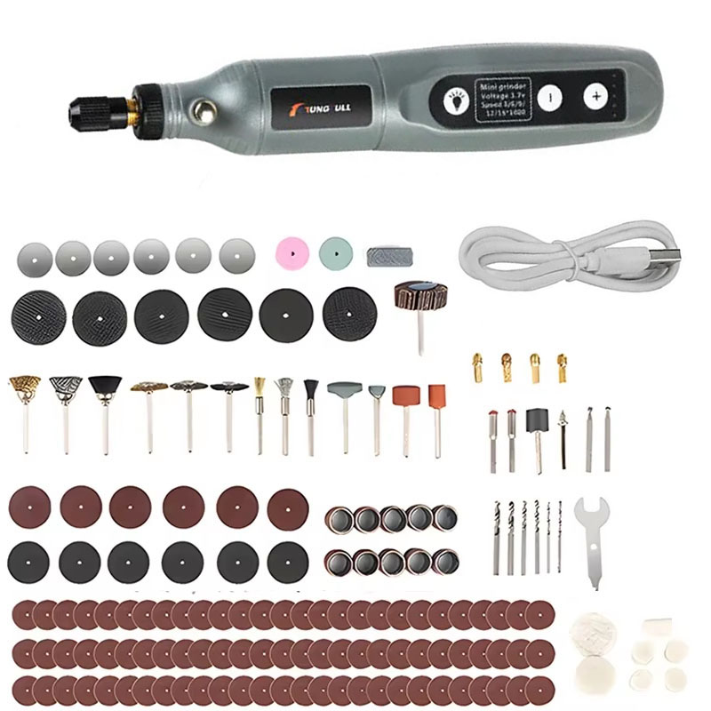 5-biegowy Regulowany Bezprzewodowy Piórkowy Grawerka Szlifierka Wiertarka Elektryczna robić Cięcia Polerowania Wiercenia Narzędzie Obrotowe z Akcesoriami Dremel: szary
