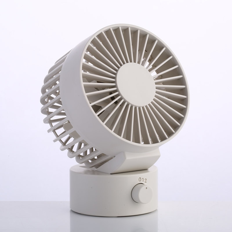 Zomer Usb Fan Creatieve Mini Usb Ventilator Voor Office Home Strand Draagbare 2 Speed Computer Pc Fans Met Dubbelzijdig fans Bladen Blower: White