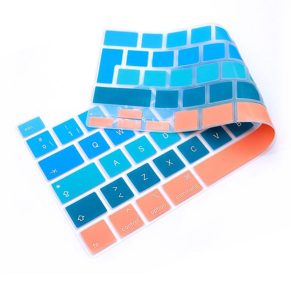 Rainbow Color Silicone Spanish Keyboard Skin Cover For MacBook Pro 16 A2141 M1 Chip A2338/A2251/A2289 +