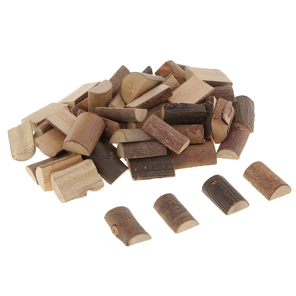 50 Packs Rustic Wood Half Cut Log Slices Bark Discs for DIY Wedding Party