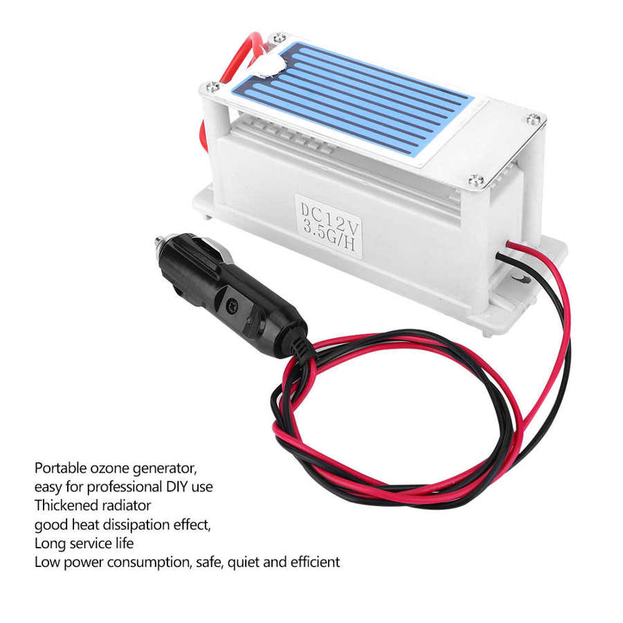 Generador de ozono para coche, máquina ozonizadora integrada de 3,5g DC12V, herramienta de purificación de aire, limpiador de aire para el hogar