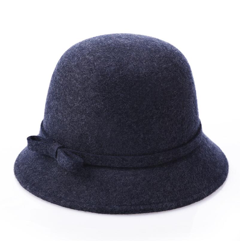 Europa england koreansk høst vinter dame fedora caps årgang sol hattemaker til kvinne dame avlet brem ull filt buehatt
