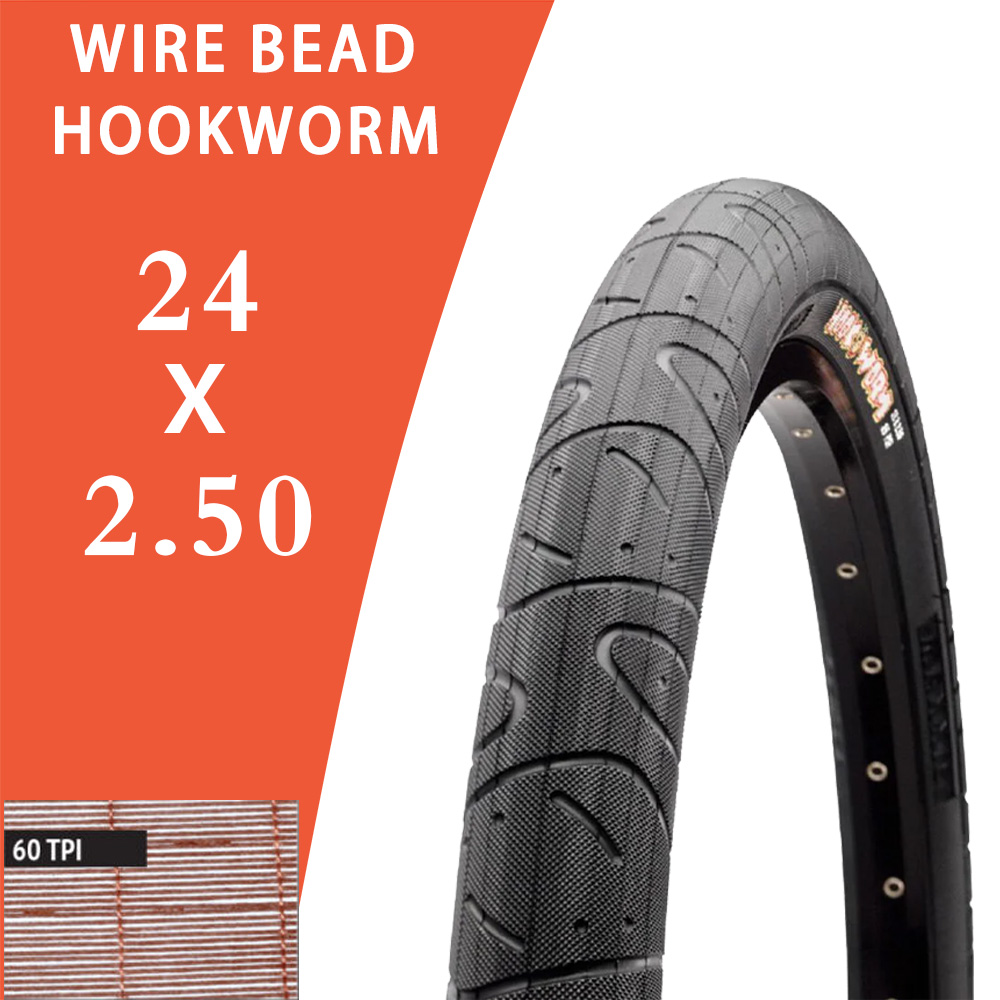 MAXXIS HOOKWORM WIRE BEAD BMX BICYCLE TIRE 20inch 24inch 26inch 27.5inch 29inch Dirt Jump Pump Track Urban BIKE TYRE 26x2.50: PURPLE