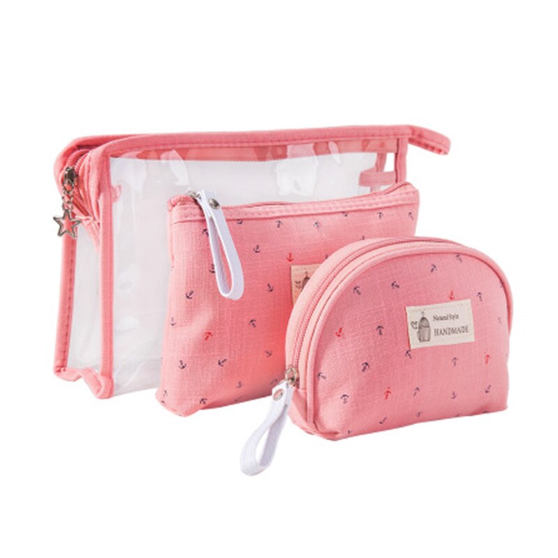 Hmunii dames s 3- delige make-up reistasset in verschillende maten, opbergtas, handvat, toilettas, multifunctionele reisaccessoires