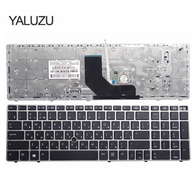 US/RU keyboard For HP ProBook 6560b 6565b 6570b for EliteBook 8560p 8570P 8560B Laptop: RU silver