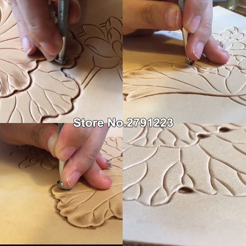 Juego (20 piezas) de herramientas para tallar cuero, herramientas para hacer sillas, grabado artesanal, cuero