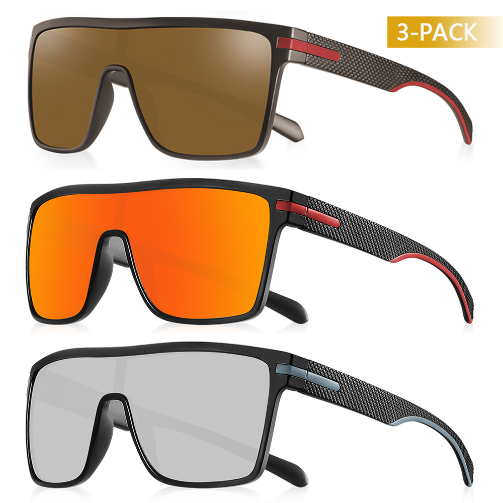 CRIXALIS Moda Polarizada Óculos de Sol Para Homens Quadrados Oversized Anti Glare Driver Espelho Óculos de Sol Mulheres UV400 Óculos Masculino: Azul marinho