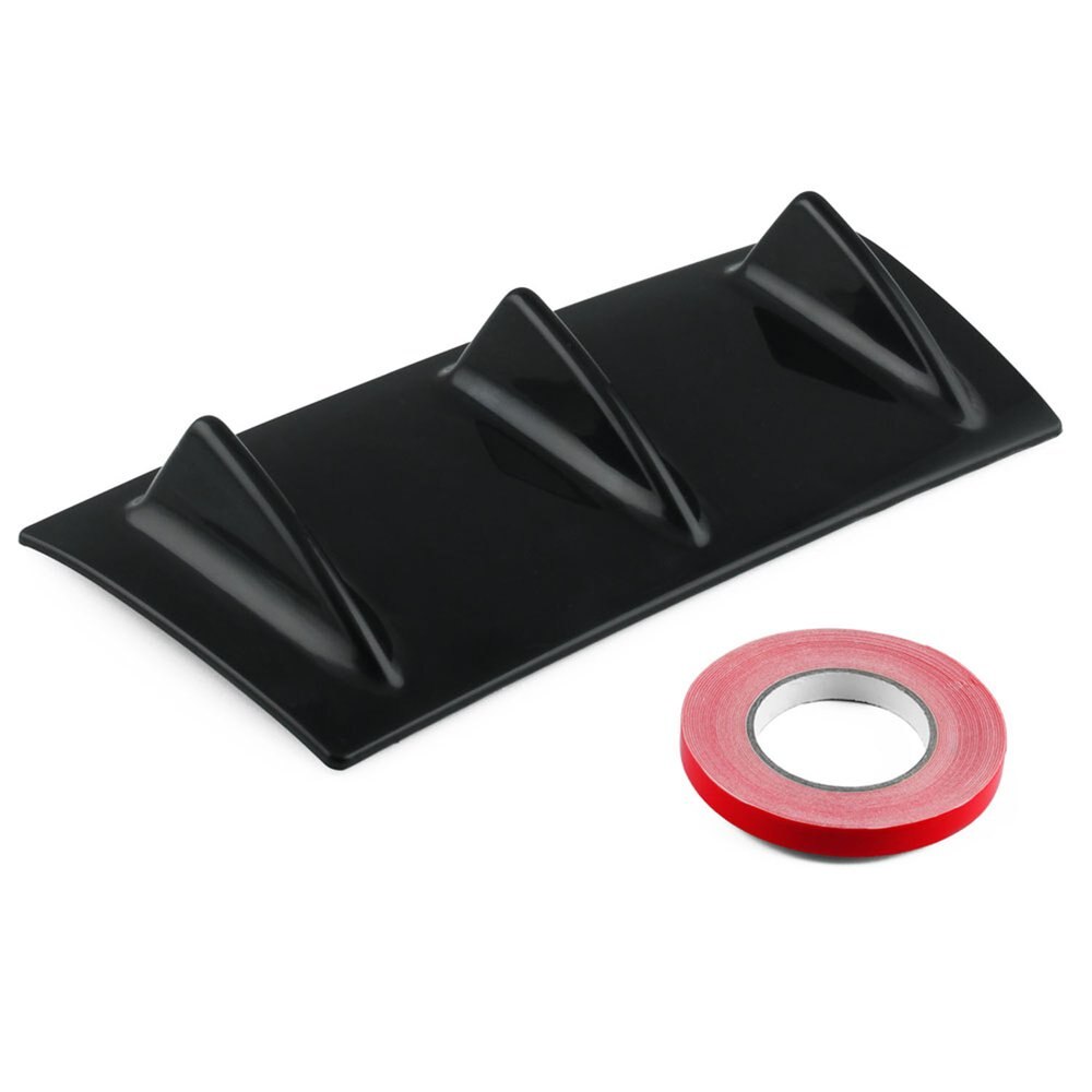 Universal Car Rear Bumper Lip Diffuser 5/3 Fin Gloss Black ABS Plastic Car-Styling Rear Bumper Lip Diffuser: 3 fin