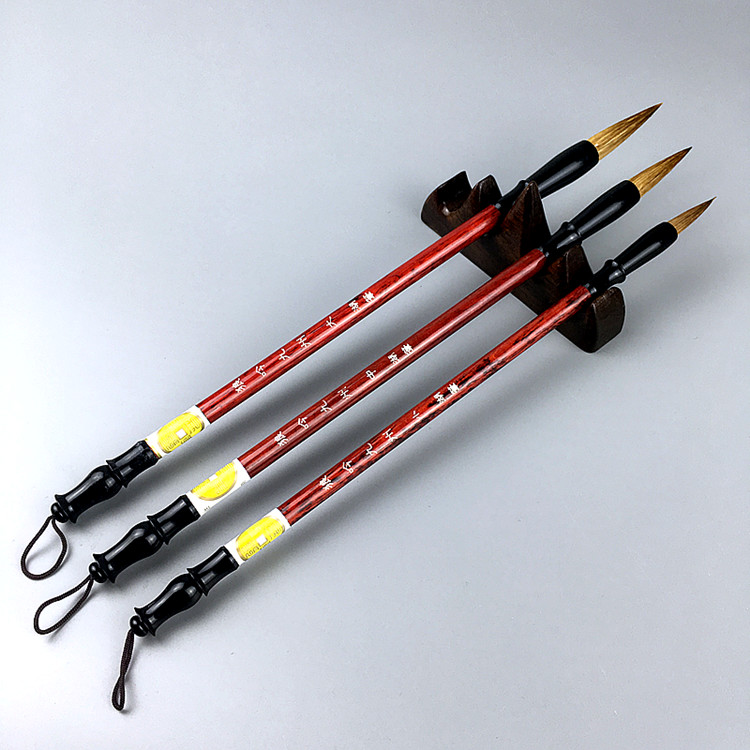 Large Middle Small Regular Script Writing Brushes Set Weasel Hair Calligraphy Pen Brush Painting Cursive Handwriting Brush Pen