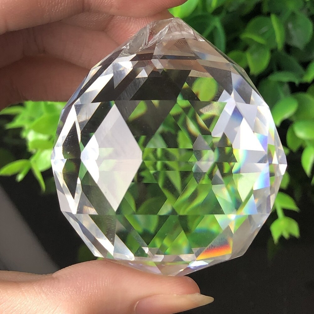 50MM Feng Shui Hanging Cut Glass Crystal Ball Sphere Prisms Suncatcher Pendant DIY Hanging Ornament Chandelier Part