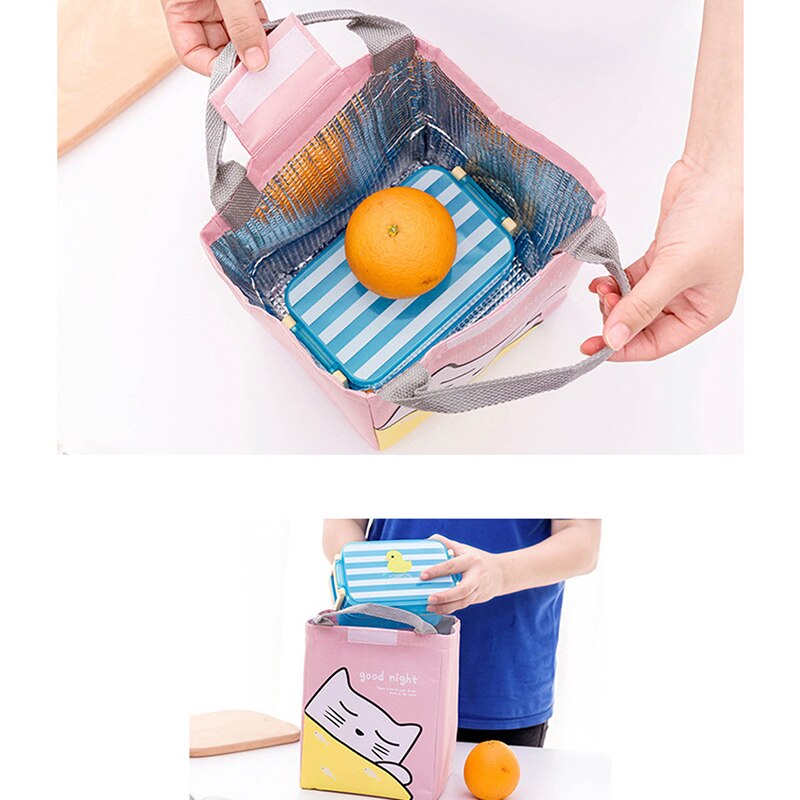 Koeler Lunch Tas Mode Ctue Kat Multicolor Zakken Vrouwen Waterdichte Hand Pack Thermische Ontbijt Doos Draagbare Picknick Reizen