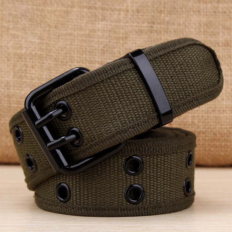 Ceinture en toile tissée à Double boucle | décontracté , ceinture tressée pour hommes, ceinture de taille,