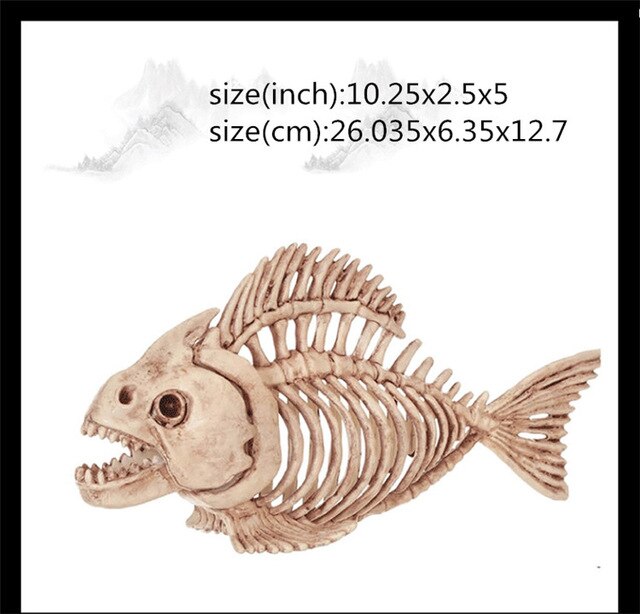 Drage hund slange edderkop halloween prop rædsel skelet dyr skelet knogler hjemsøgte hus flugt rædsel dekorationer: Fisk