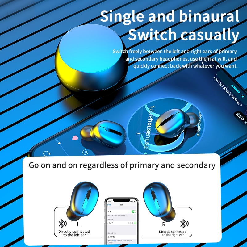 Date S8 TWS sans fil écouteur Bluetooth 5.0 écouteurs Sport écouteurs casque avec micro pour téléphone intelligent Xiaomi Samsung Huawei LG