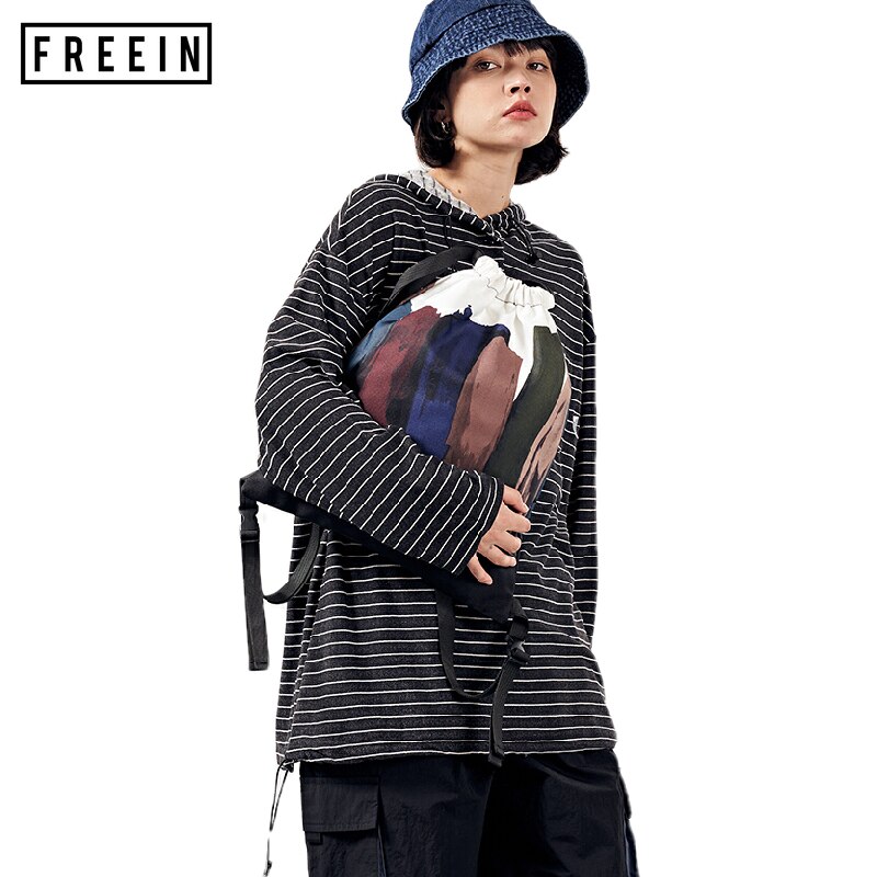 Freein Mode Trend Beam Mond Trekkoord Rugzak Unisex Abstract Olieverfschilderij Vintage Print Outdoor Sport Waterdichte Zomer