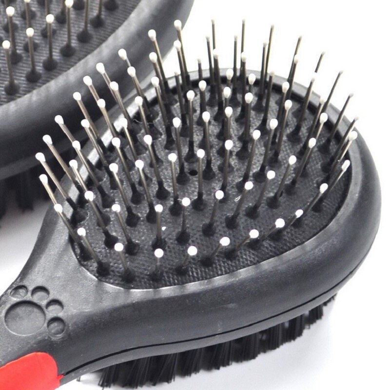 1 Pc Pet Zwart Dubbelzijdig Bad Borstel Kat Hond Levert Kam Huisdier Gezichten Bont Grooming Tool Voor Lange Korte haar Honden Puppy Mascotas