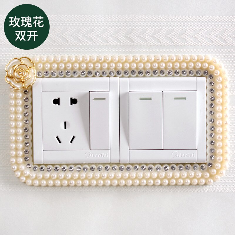 Autocollant interrupteur en plastique Style cour européenne, autocollant interrupteur simple et Double, couvercle de protection, adhésif mural , décoration de la maison: SKU-10