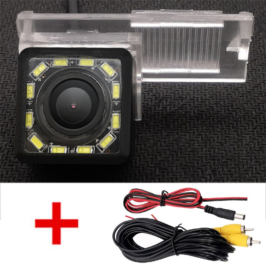 Fisheye Dynamic Trajectory Wireless Car Rear View Camera For Citroen C2 C3 C4 C5 DS3 DS5 DS6 C-Elysee/Peugeot 207 208 301 307 CC: Wire 12LED / Fixed Parking Line
