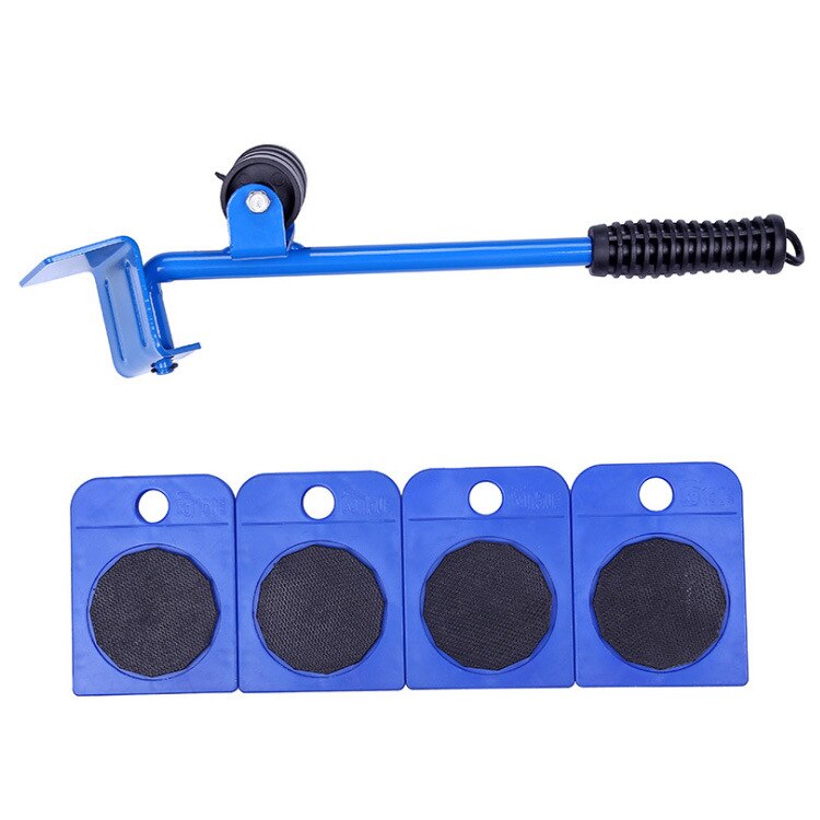 Heavy Furniture Moving Tool Transport Lifter Shifter Sofa Refrigerator Washing Machine Wheels Slider Roller Mover Device 5pc/set: Blue