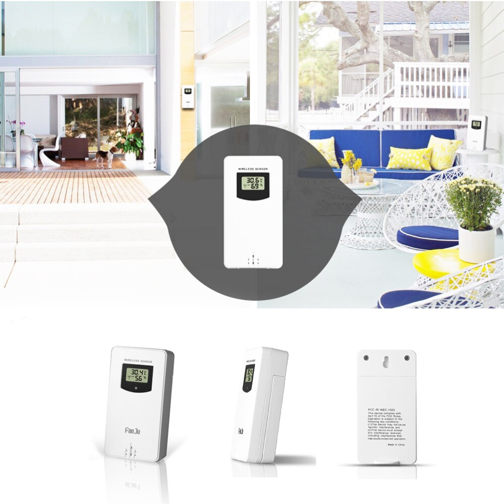 Wireless Weather Clock Indoor Outdoor Thermometer Hygrometer Digital Weather Forecast Barometer Calendar Alarm Clock without Bat