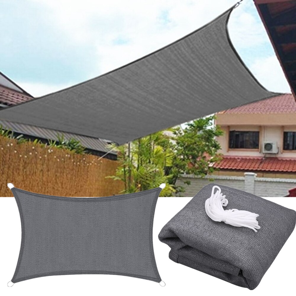 Sunshade Net Rectangle UV Block Sun Shade Sail Canopy Awning Outdoor Garden Greenhouse Patio Car Cover Cloths With Hardware Kit