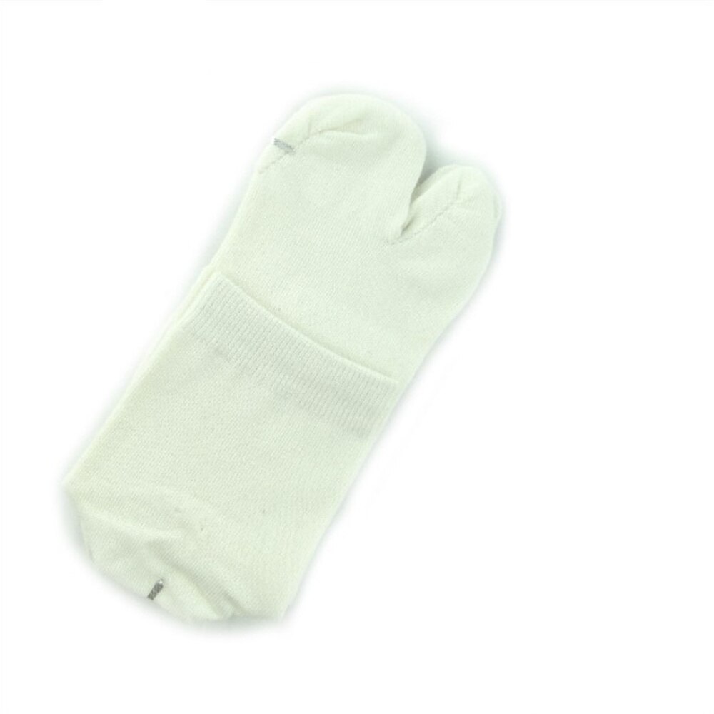 Tongs Kimono japonais pour hommes et femmes, 9 couleurs, sandales à bout fendu, chaussettes Tabi Ninja Geta, fendues à 2 orteils, en coton: white