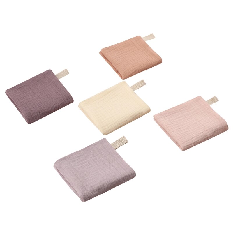 5 Pcs Towel Baby Facecloth Bath Towel Handkerchief Cotton Burp Cloth Soft Absorbent Gauze Washcloth: 5