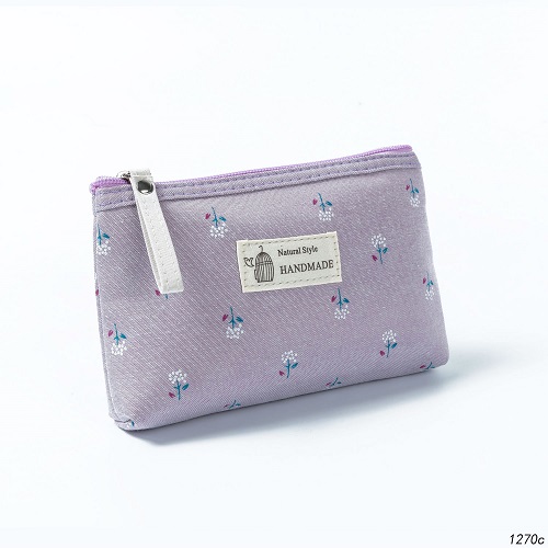 Miyahouse Canvas Floral Printed Cosmetic Bag Women Small Zipper Makeup Bags Lady Travel Girls Toiletry Bag: 1270c