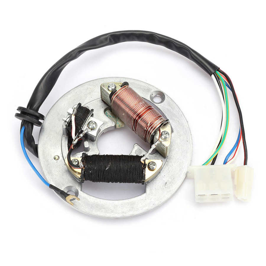 Magneto Stator Coil Double Coil Ignition Magneto Stator Plate Accessory Fit for Yamaha PW80 Motorcycle Bike Magneto Stator Plate