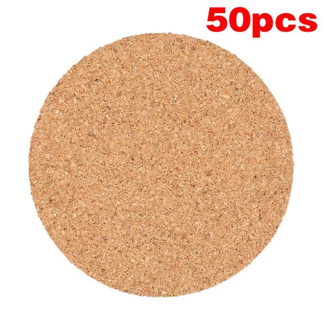 10 stk selvklæbende tykkelse kork coasters firkanter kork måtter kork bagside plader til coasters gør-det-selv-kork håndværksartikler: 50 stk. 90 x 3mm