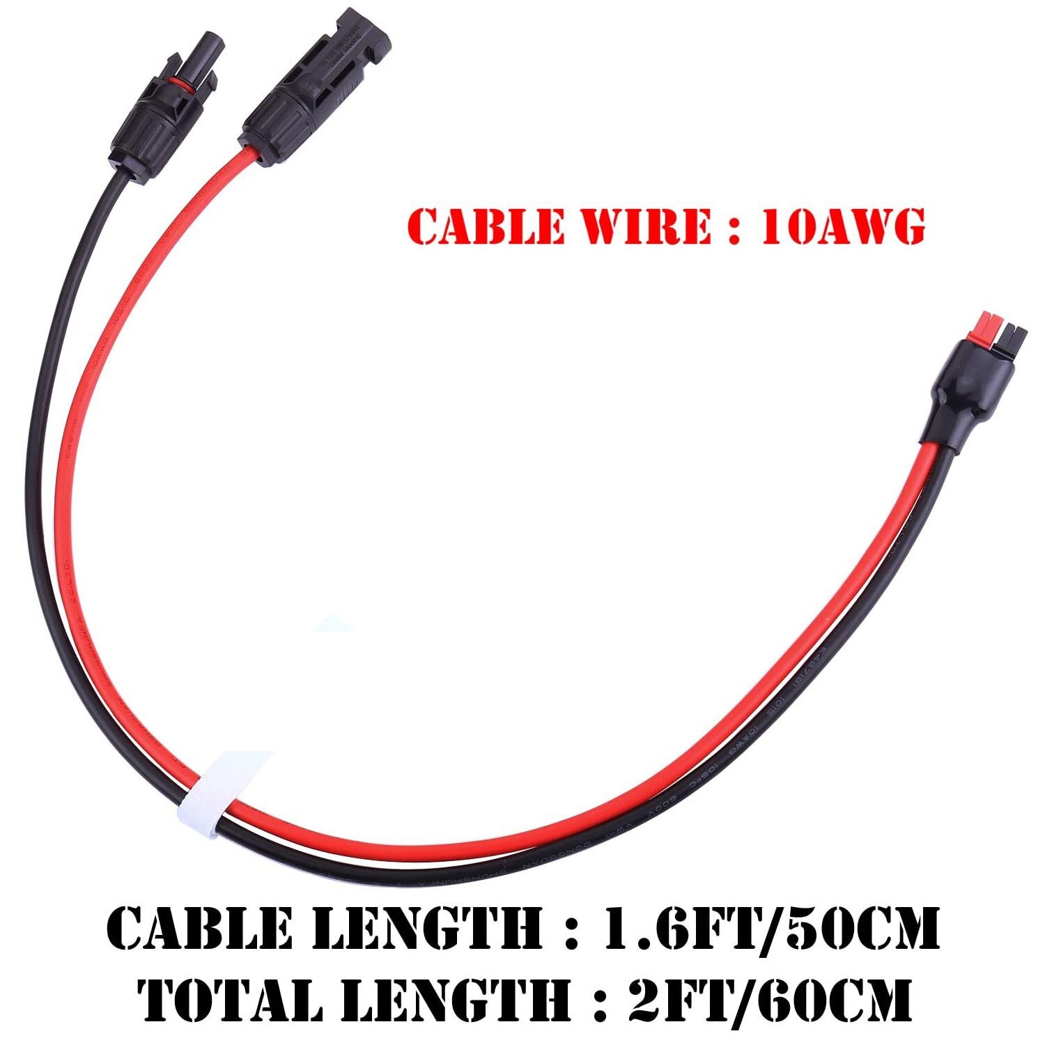 Solar Power Adapter Cable Connector Male Female for Goal Zero Yeti, Suaoki, Renogy Portable Solar Generator Station Kits 10AWG