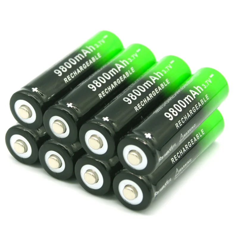 100% 18650 3.7V 9800mAh Rechargeable Battery for Flashlight Torch Headlamp Li-ion Rechargeable Battery