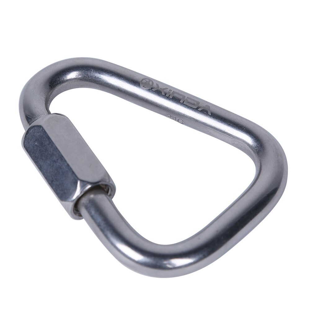 60KN 316 Edelstahl Dreieck Karabiner Schraube Verriegelung Haken Klettern Bergsteigen Klettern Zubehör