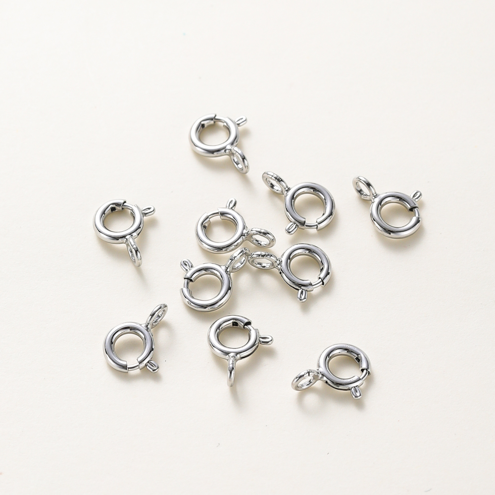 10 Uds./14K 18K cierre de resorte redondo de oro con anillo de salto cierre de conexión abierta para joyería DIY collar cadena accesorios de fabricación