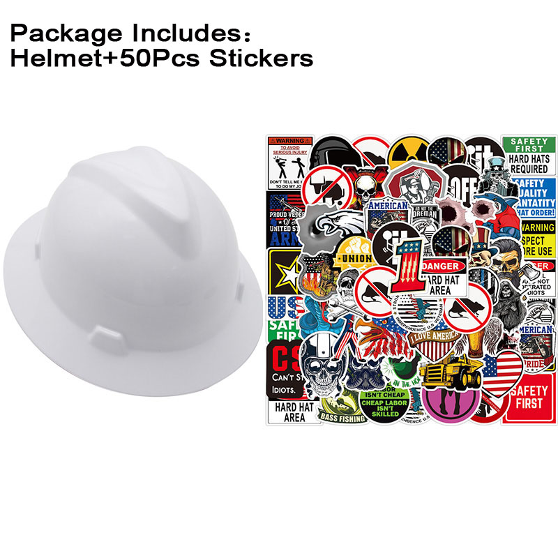 CE Full Brim Safety Helmet Hard Hat Stickers Carbon Fiber Construction Work Cap Lightweight HDPE Railway Protective Hard Hat: Gold