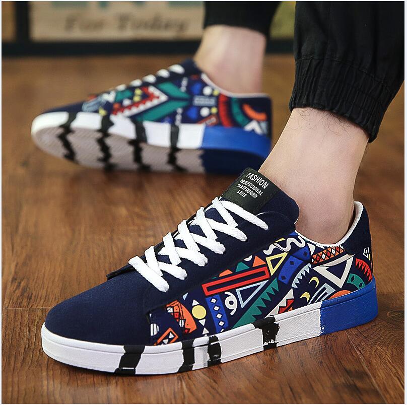 Lærred sko sport dreng student sko skateboarding sports lærred sko sneakers original klassisk stjerne åndbar herre sko: Blå / 10
