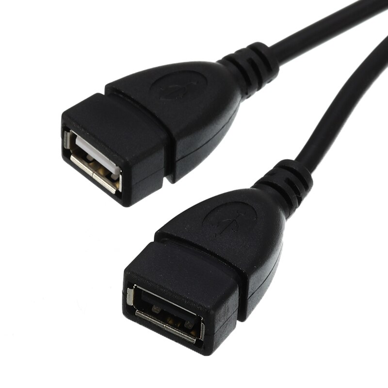 USB 2.0 Male To 2 Dual USB Female Jack Splitter Hub Power Cord Adapter For PC Laptop