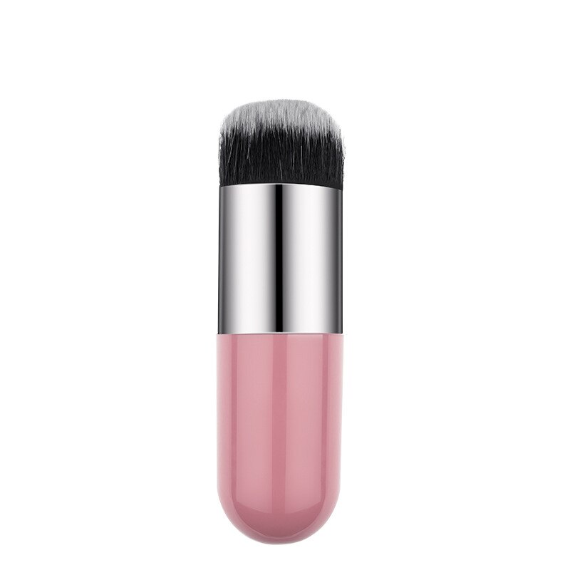 1Pcs Houten Foundation Cosmetische Wenkbrauw Oogschaduw Brush Foundation Brush Draagbare Professionele Zachte Make-Up Borstel: Pink1
