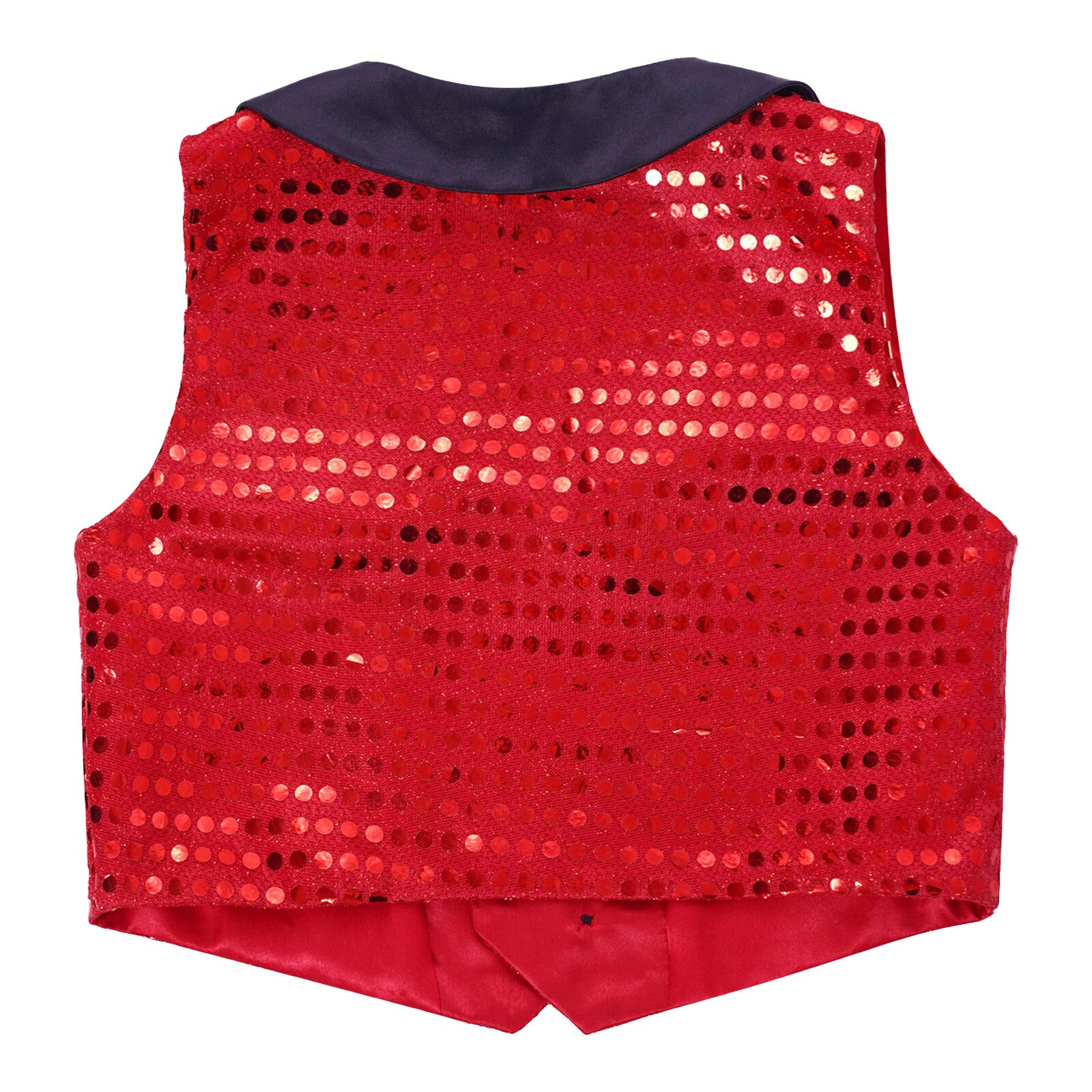 Chaleco de lentejuelas brillantes para niños y adolescentes, ropa sin mangas de doble botonadura, trajes de caballero, disfraz de actuación para de cumpleaños