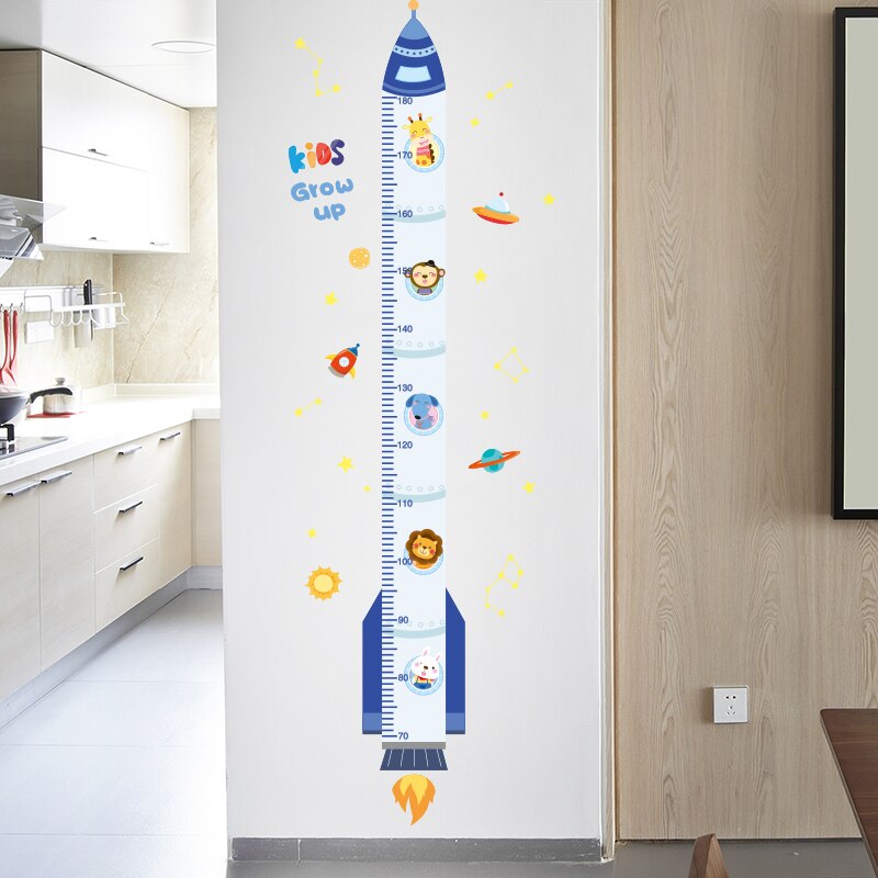 [shijuehezi] pituusmitta-seinätarrat, tee-se-itse-sarjakuvaraketti-seinätarrat lastenhuoneisiin, vauvan makuuhuoneeseen, lastenhuoneen sisustus